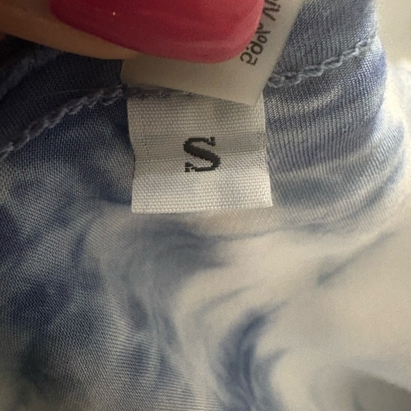 Cali Dreaming Slip Skirt Denim Shibori Tie Dye Blue Side Slit Revolve Size S - Picture 13 of 16